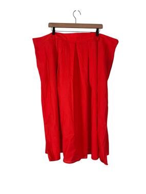 Modcloth x Barbie Long Orange Pleated A-Line Skirt Womens Plus Size 26W Pockets